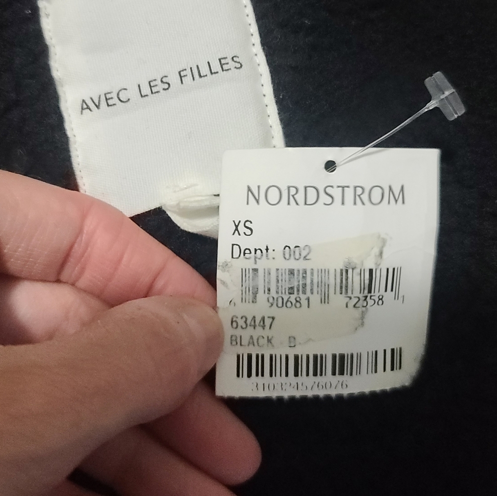 Avec Les Filles Faux Shearling Trim Faux Leather Oversized Biker Moto Jacket XS - Picture 11 of 13